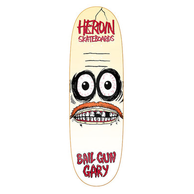 Heroin Skateboards Bail Gun Gary 3 Symmetrical Skateboard Deck 9.75