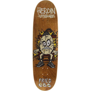 Heroin Skateboards Fried Egg Shaped Skateboard Deck 8.9"