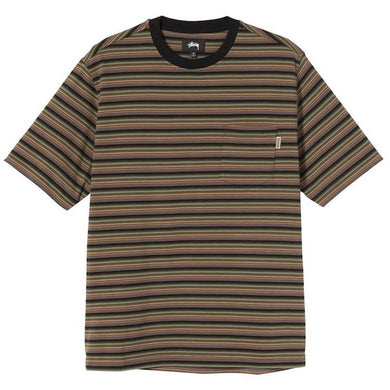 Stussy Mini Stripe Crew T-Shirt Black
