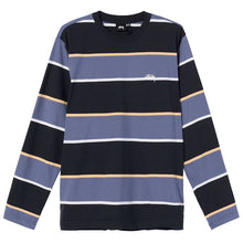 Stussy Bold Stripe L/S Crew T-Shirt Black
