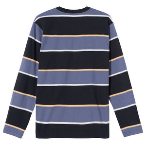 Stussy Bold Stripe L/S Crew T-Shirt Black