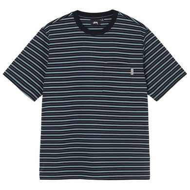 Stussy Classic Stripe Crew T-Shirt Black