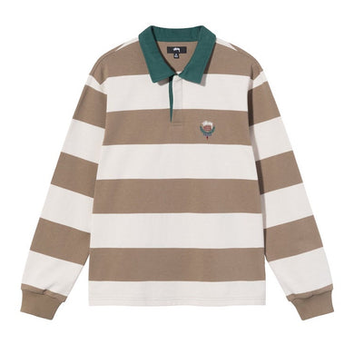 Stussy Big Stripe L/S Rugby Shirt Natural