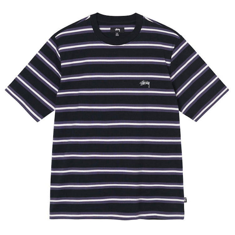 Stussy Multi Stripe S/S Crew T-Shirt Black