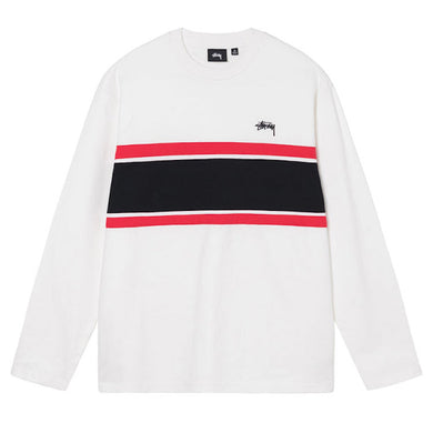 Stussy Colour Block L/S Crew T-Shirt Off White