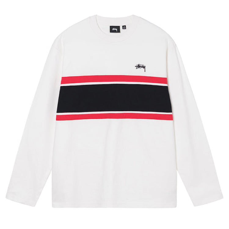 Stussy Colour Block L/S Crew T-Shirt Off White