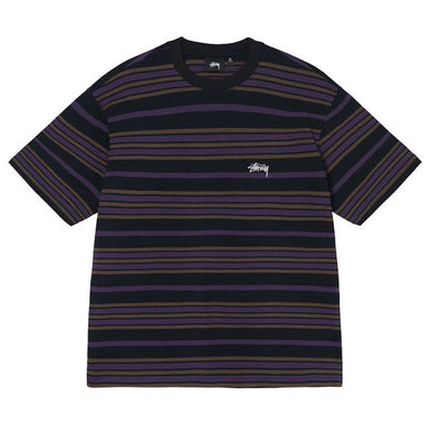 Stussy Alton Stripe Crew T-Shirt Black