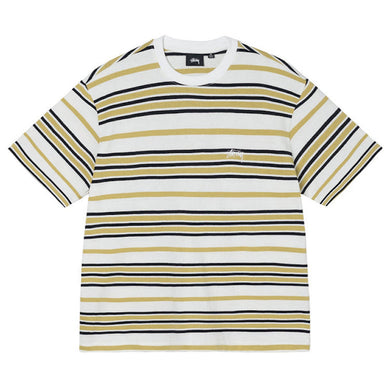 Stussy Alton Stripe Crew T-Shirt Bone