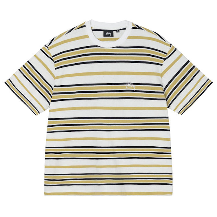 Stussy Alton Stripe Crew T-Shirt Bone