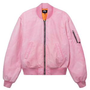Stussy Dyed Nylon Bomber Jacket Pink