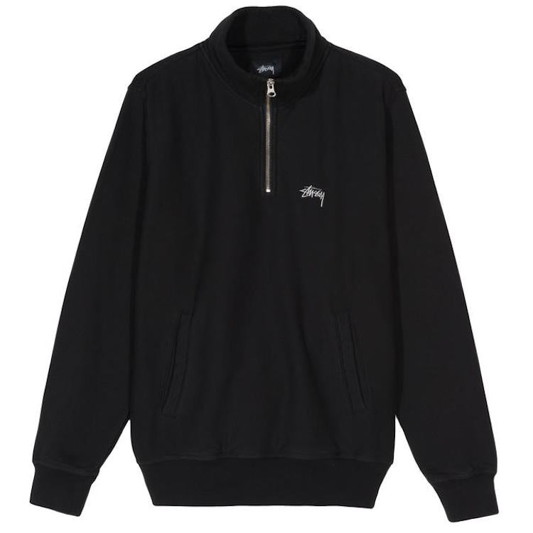 Stussy Stock Logo Mock Sweatshirt Black Flavour Skateshop