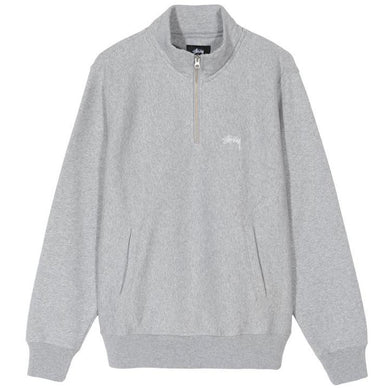 Stussy Stock Logo Mock Sweatshirt Grey Heather