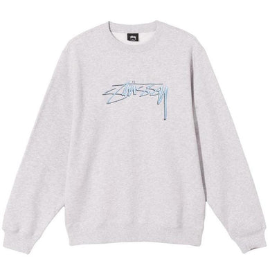 Stussy Smooth Stock Embroidered Sweatshirt Ash Heather