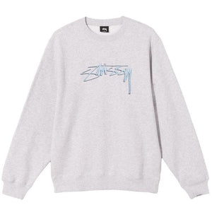 Stussy Smooth Stock Embroidered Sweatshirt Ash Heather