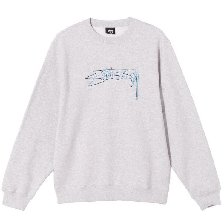 Stussy Smooth Stock Embroidered Sweatshirt Ash Heather