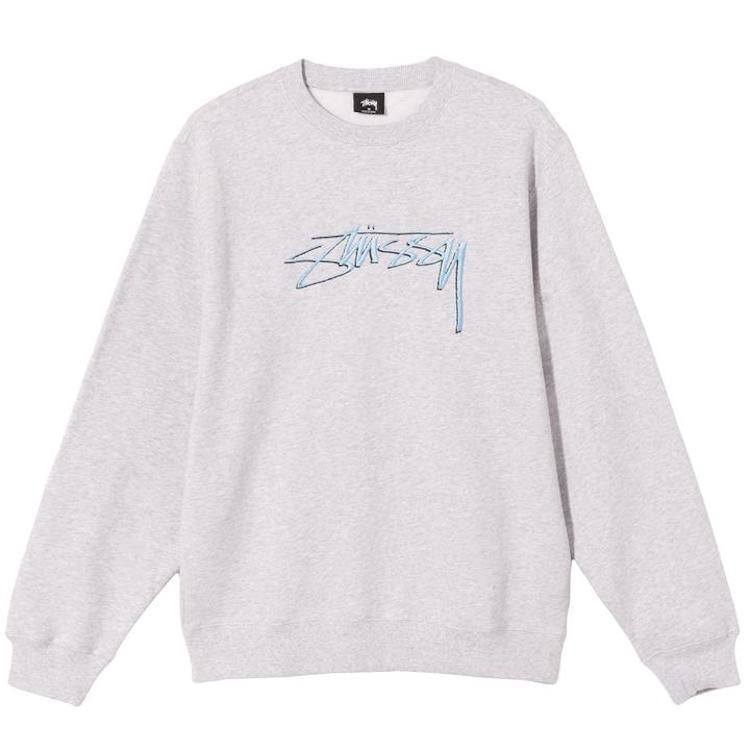 Stussy Smooth Stock Embroidered Sweatshirt Ash Heather