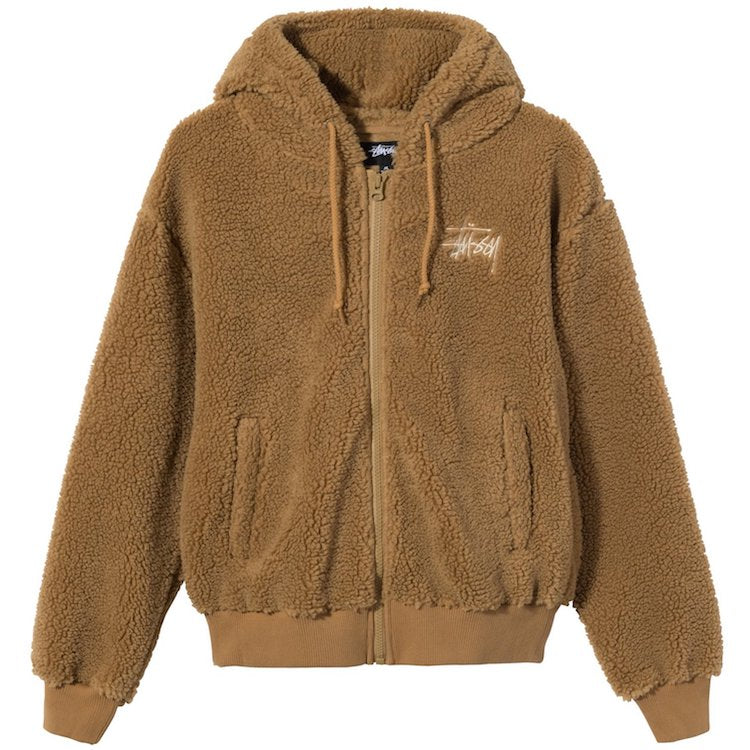 Stussy Sherpa Zip Hoody Brown – Flavour Skateshop