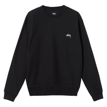 Stussy Stock Logo OverDyed Crew Sweatshirt Black