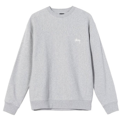 Stussy Stock Logo OverDyed Crew Sweatshirt Grey Heather