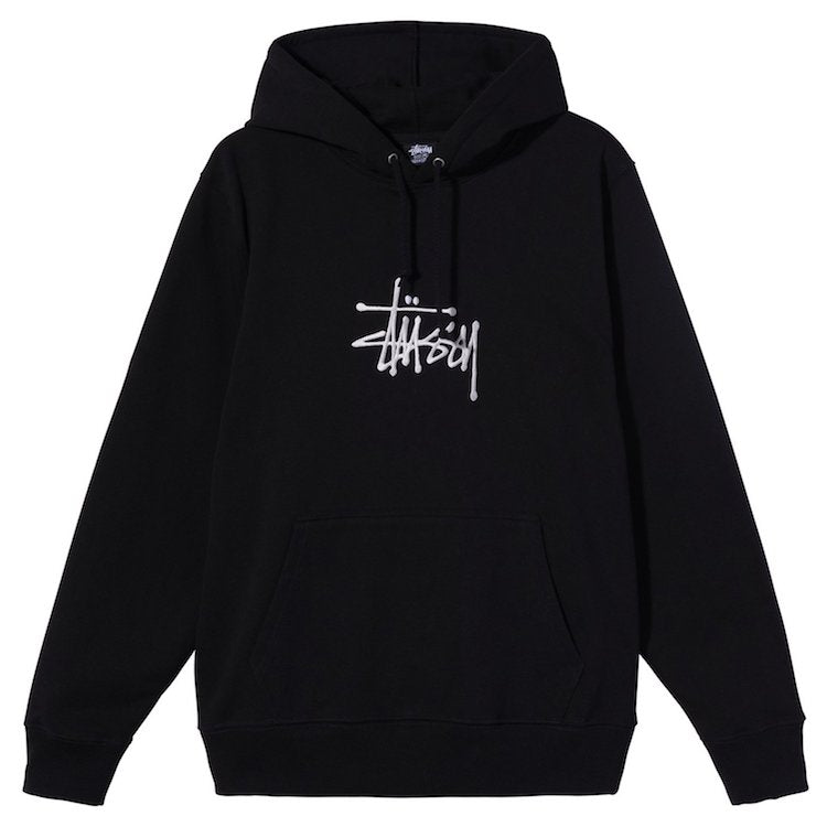Stussy Basic Logo Embroidered Hoody Black