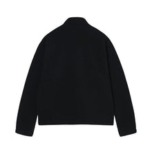 Stussy Basic Logo Half Zip Mock Neck Polar Fleece Sweatshirt Black