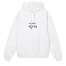 Stussy Basic Logo Embroidered Hoody Sweatshirt White
