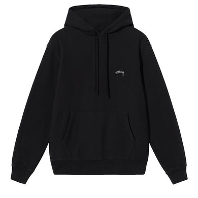 Stussy Overdyed Smooth Stock Logo Hoodie Black