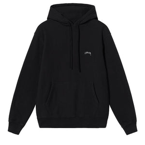 Stussy Overdyed Smooth Stock Logo Hoodie Black
