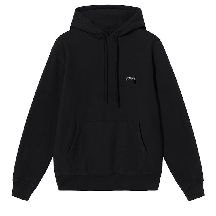 Stussy Overdyed Smooth Stock Logo Hoodie Black