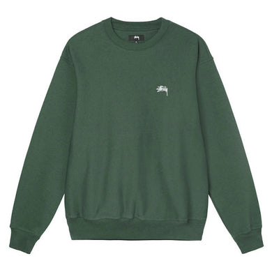 Stussy Overdyed Stock Logo Crewsweat Forest