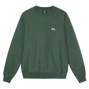 Stussy Overdyed Stock Logo Crewsweat Forest
