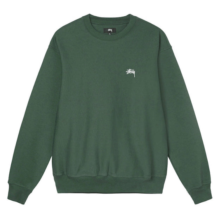Stussy Overdyed Stock Logo Crewsweat Forest