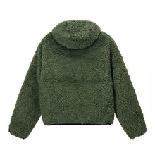Stussy Reversible Sherpa Fleece/Nylon Zip Jacket Olive