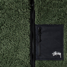 Stussy Reversible Sherpa Fleece/Nylon Zip Jacket Olive