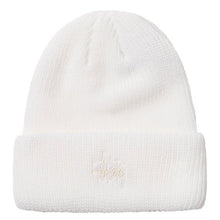 Stussy Basic Logo Embroidered Cuff Beanie Natural