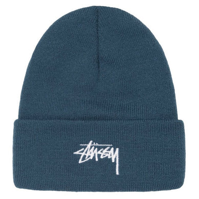 Stussy Stock Logo Embroidered Beanie Teal