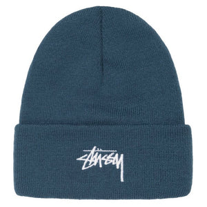 Stussy Stock Logo Embroidered Beanie Teal