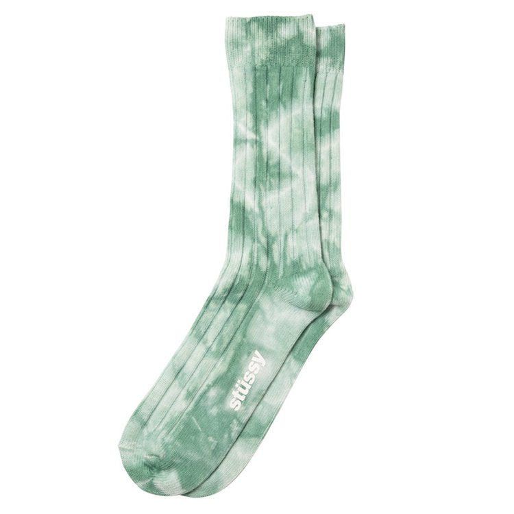 Stussy Dyed Ribbed Crew Socks Green