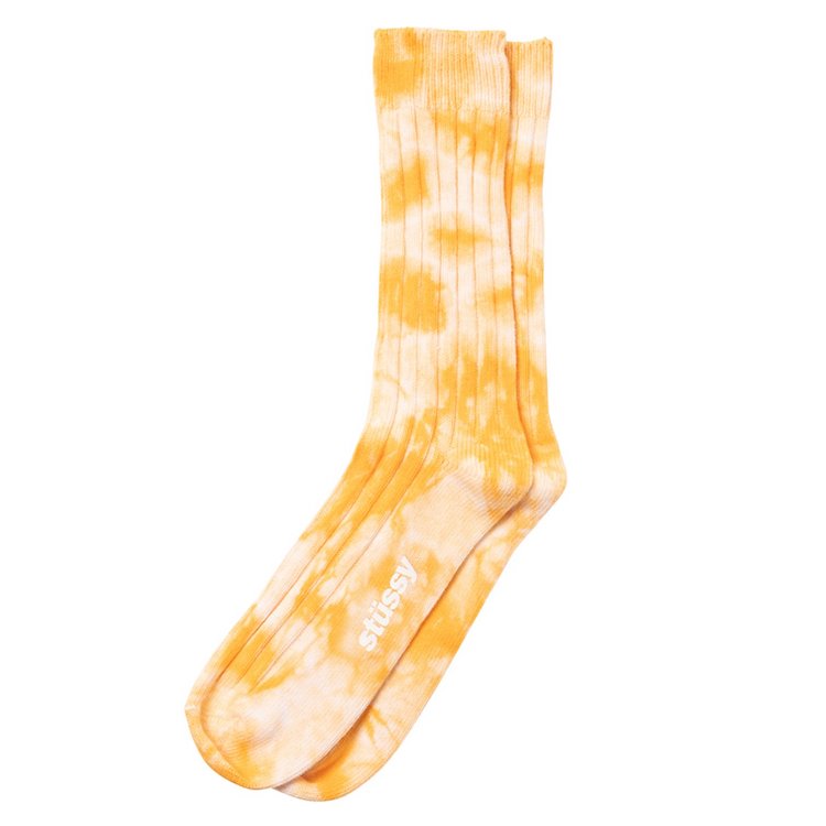 Stussy Dyed Ribbed Crew Socks Yellow