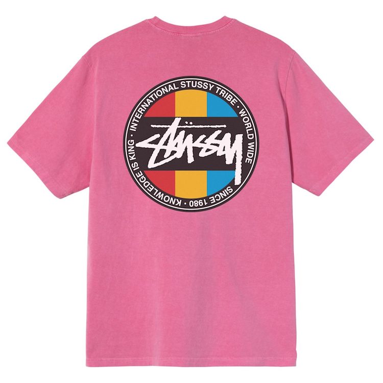 Stussy Classic Dot Pigment Dyed T-Shirt Pink
