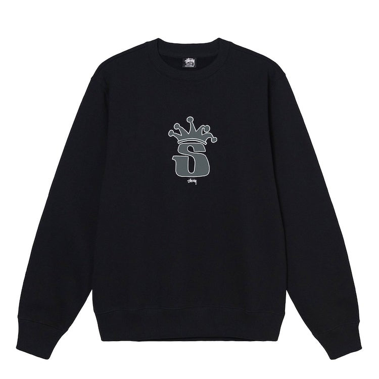 Stussy black crew discount neck