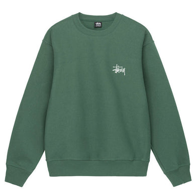 Stussy Basic Logo Crewsweat Green