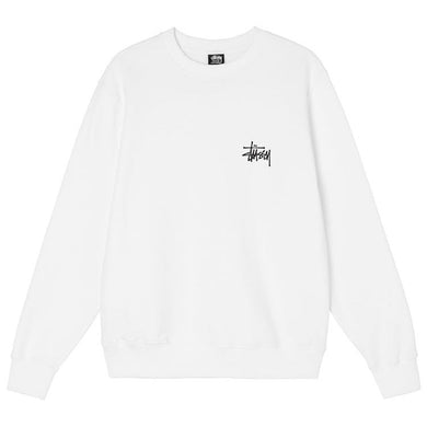 Stussy Basic Logo Crewsweat White