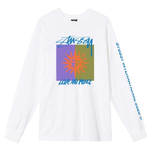 Stussy Love & Peace Longsleeve T-Shirt White