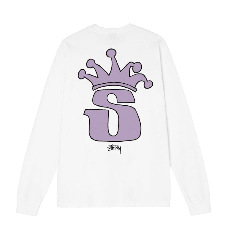 Stussy S Crown L/S T-Shirt White