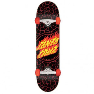Santa Cruz Skateboards Flame Dot Black Complete Skateboard 8"
