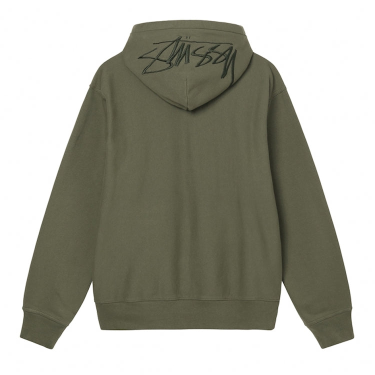 Stussy Back Embroidered Hoody Sweatshirt Olive