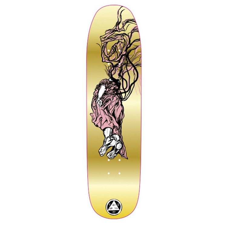 Welcome Skateboards ranscend on Son of Moontrimmer Gold Foil Skateboard Deck 8.25