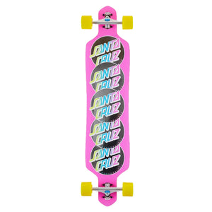 Santa Cruz Skateboards Classic Dot Stack Drop Thru Pink Complete Skateboard Longboard 9.2" x 41"