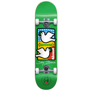 Almost Skateboards Double Doves Skateistan Sky Brown Green Youth Complete Skateboard 7.5"